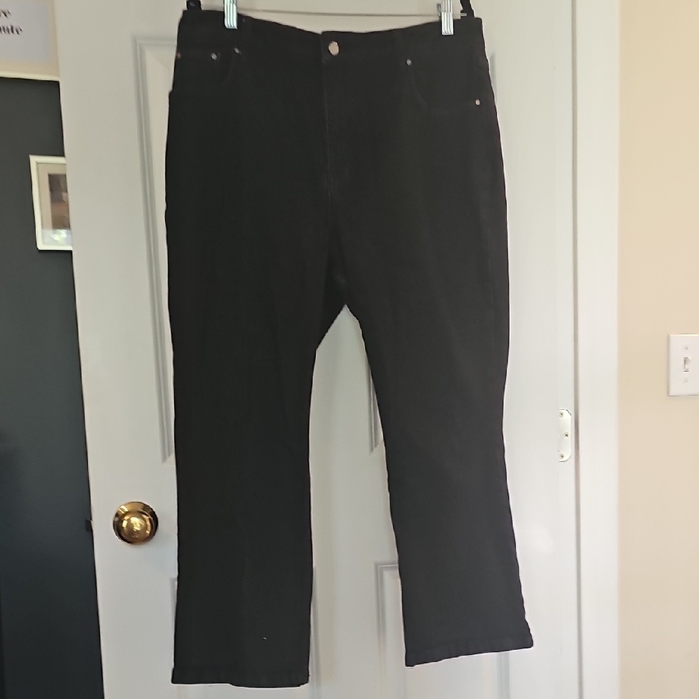 Boden Black Flare Wide Leg Jeans